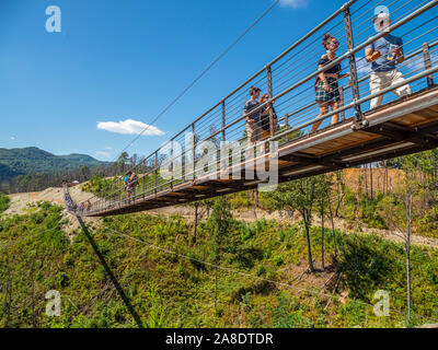 Skybridge suspension piétonne de Gatlinburg dans les Great Smoky Mountains Resort Ville de Gatlinburg Tennessee aux États-Unis Banque D'Images