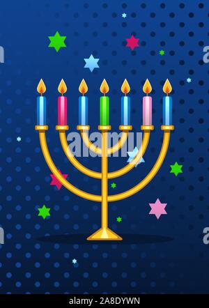 Menorah juive cartoon illustration Illustration de Vecteur