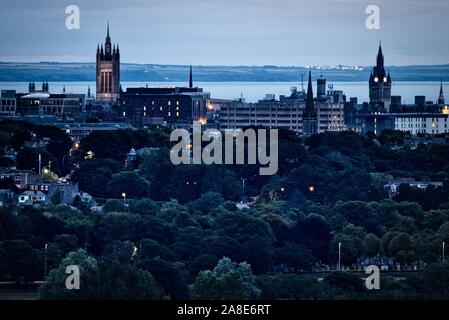 Aberdeen City Night skyline Banque D'Images