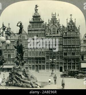 La Guilde "Maison sur la Grande Place, Anvers, Belgique', c1930s. À partir de la "Tour du monde". [Keystone View Company, Meadville, Pennsylvanie, New York, Chicago, Londres] Banque D'Images