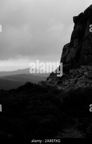 Voir d'Heath Mynd de Manstone Rock, Stiperstones, Shropshire, England, UK Banque D'Images