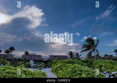 La plage paysage près de Cancun au Mexique Banque D'Images