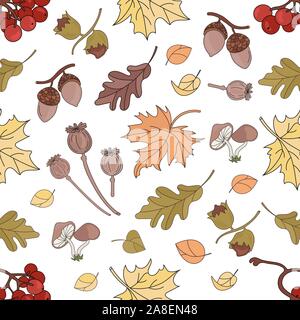 RAWBERRY AUTOMNE Nature Paysage Forêt Automne Modèle transparent pour impression vecteur tissu et papier numérique Illustration de Vecteur