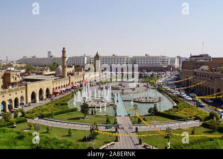 Vue sur la place principale d'Erbil en Iraq Banque D'Images