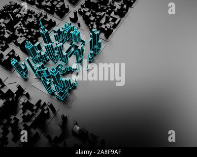 Smart city, conceptual illustration Banque D'Images