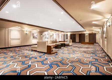 L'hôtel Hilton Chicago Hotel est situé dans le centre-ville sur Michigan Avenue en face de Grant Park. L'un des couloirs de l'hôtel. Banque D'Images