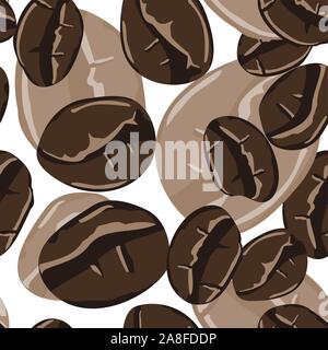 Les grains de café dans un style abstrait. Vector illustration dessin à la main. Haricots rôti libre. Modèle sans couture Café, grande conception pour Illustration de Vecteur