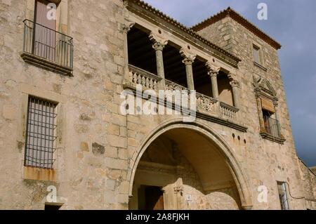 -16e siècle palais Orellana, Trujillo, Caceres-province, région de l'Estrémadure, Espagne, Europe. Banque D'Images