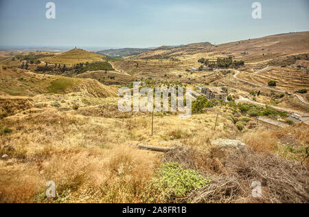 Paysage de collines siciliennes en Butera # 3 Banque D'Images