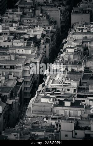 Paysage urbain d'Athènes avec street vu du dessus, la Grèce. Banque D'Images