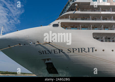 Venise, Italie - 30 septembre 2017 : les croisières de Silversea est une ligne de croisière de luxe ultra-basé à Monaco et administré par Royal Caribbean. Fondée en 1 Banque D'Images