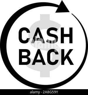 icône cash back sur fond blanc. panneau cash back. style plat. bannière cash back. Illustration de Vecteur