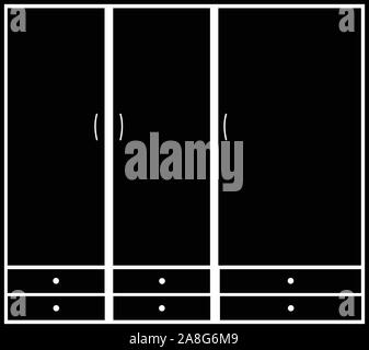 Armoire penderie signe. armoire icône sur fond blanc. Télévision. des meubles style cartoon symbole. Illustration de Vecteur