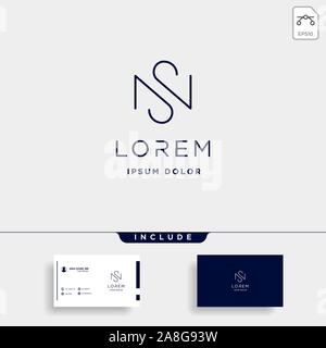 Lettre S N SN NS Design logo Vector Simple Illustration de Vecteur