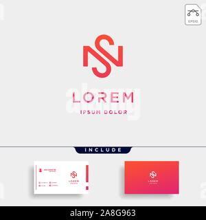Lettre S N SN NS Design logo Vector Simple Illustration de Vecteur