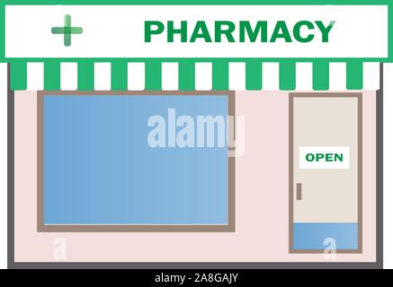 Pharmacy shop icône sur fond blanc. télévision style. Bâtiment pharmacie icône pour votre web site design, logo, l'app, l'assurance-chômage. pharmacy building symbole. pharmac Illustration de Vecteur