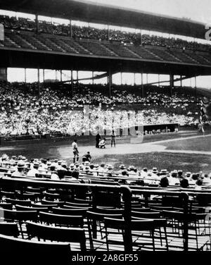 Vue depuis les stands à Wrigley Field de Chicago, ca. 1925. Banque D'Images
