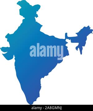 Carte de l'Afrique en couleur dégradé bleu. Vector illustration isolé sur fond blanc Illustration de Vecteur