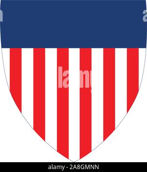 Badge Drapeau américain Protection avec rayures, Independence Day Concept, Vector illustration isolé sur fond blanc Illustration de Vecteur