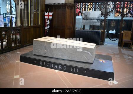 Tombeau du roi Richard III à Leicester Cathedral, Leicester, Leicestershire, Royaume-Uni Banque D'Images