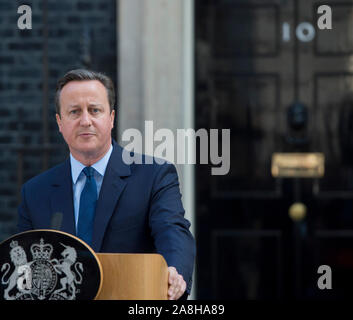 Le premier ministre David Cameron annonce sa démission à la suite du référendum national vote Brexit de quitter l'Union européenne. 24.6.16 Banque D'Images
