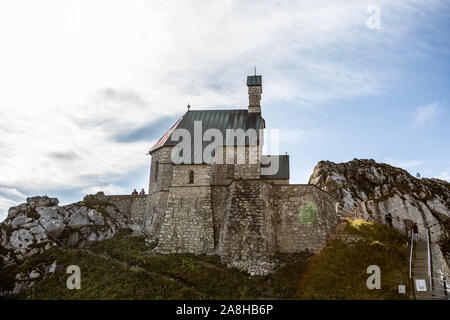 Chapelle de montagne l'église à la montagne Wendelstein. Pecs. La Bavière, Allemagne. Alpes Banque D'Images