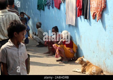 Ghetto et bidonvilles de Calcutta Inde Banque D'Images