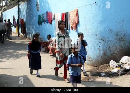 Ghetto et bidonvilles de Calcutta Inde Banque D'Images