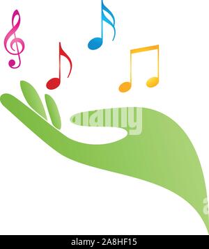 Part, les notes de musique, la musique, le son, le logo Illustration de Vecteur