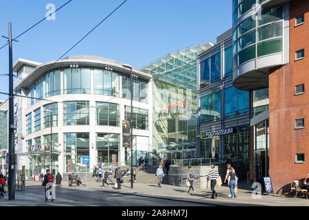 Entrée de Manchester Arndale Shopping Centre, Exchange Square, Manchester, Greater Manchester, Angleterre, Royaume-Uni Banque D'Images