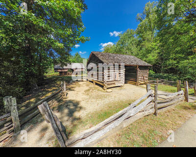 Tipton maison à Cades Cove dans le Great Smoky Mountains National Park en Utah aux États-Unis Banque D'Images