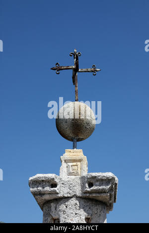 Cross, Fragment de Notre Dame de l'église de roche à Perast, Monténégro Banque D'Images