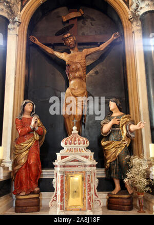 Crucifixion, Jésus sur la croix, Église de St Mary à Kotor, Monténégro Banque D'Images