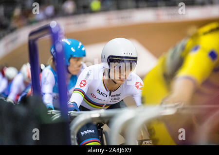 Elinor Barker UCI Vélodrome Glasgow course de la coupe du monde Vélodrome Banque D'Images