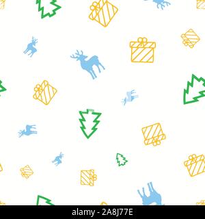 Motif transparent fond de Noël. Décoration pour papier, textile, tissu. Différentes couleurs sur fond blanc. Illustration de Vecteur