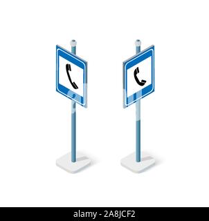 La signalisation routière jeu isométrique objet rue Illustration de Vecteur