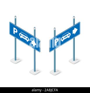 La signalisation routière jeu isométrique objet rue Illustration de Vecteur