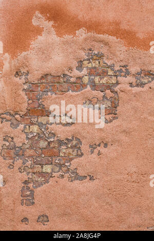 Détail d'un mur de brique et patiné en détresse à Venise, Italie. Idéal comme un rétro ou vintage ou de texture Banque D'Images