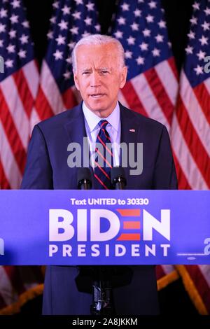 ÉTATS-UNIS Le président Joe Biden fait une déclaration sur les allégations de Donald Trump et de l'Ukraine à l'hôtel historique Dupont de Wilmington Delaware - Credit Banque D'Images