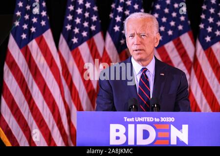 ÉTATS-UNIS Le président Joe Biden fait une déclaration sur les allégations de Donald Trump et de l'Ukraine à l'hôtel historique Dupont de Wilmington Delaware - Credit Banque D'Images