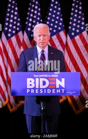 ÉTATS-UNIS Le président Joe Biden fait une déclaration sur les allégations de Donald Trump et de l'Ukraine à l'hôtel historique Dupont de Wilmington Delaware - Credit Banque D'Images