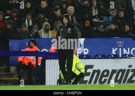 LEICESTER, ANGLETERRE - 8 novembre l'entraîneur-chef de l'Arsenal Unai Emery au cours de la Premier League match entre Leicester City et Arsenal, à la King Power Stadium, Leicester le samedi 9 novembre 2019. (Crédit : Leila Coker | MI News ) photographie peut uniquement être utilisé pour les journaux et/ou magazines fins éditoriales, licence requise pour l'usage commercial Crédit : MI News & Sport /Alamy Live News Banque D'Images