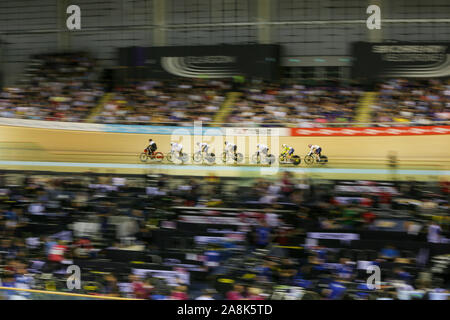 Glasgow, Royaume-Uni. 9 novembre 2019. La concurrence dans l'Riders Womens Kieren finale à Chris Hoy Vélodrome à Glasgow. 9 novembre 2019 Dan-Cooke Crédit/Alamy Live News Banque D'Images