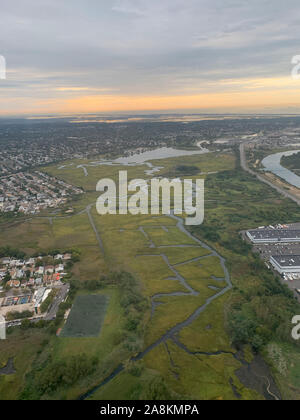 ⁨Aerial Airport⁩ International John F. Kennedy, ⁨Long Island⁩ ⁨Jamaica⁩ ⁨New York⁩,,, ⁨United States⁩ Banque D'Images