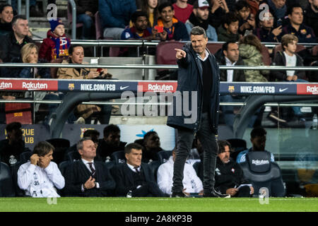 Camp Nou, Barcelona, Catalonia, Espagne. Nov 9, 2019. La Liga Football, Barcelone et Valence Celta Vigo ; Oscar Garcia Junyent Celta de Vigo coach - usage éditorial : Action Crédit Plus Sport/Alamy Live News Banque D'Images