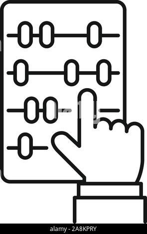 L'icône Calculatrice finances rétro. Contours retro calculatrice finances icône vecteur pour la conception web isolé sur fond blanc Illustration de Vecteur