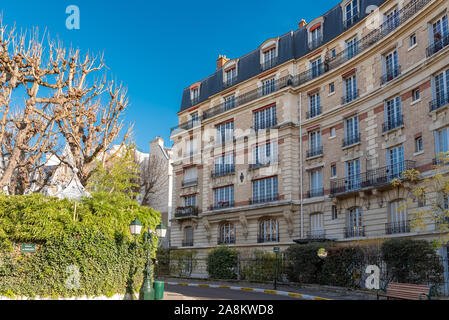 Paris, belle villa Montmorency dans le quartier d'Auteuil, bâtiments de luxe Banque D'Images