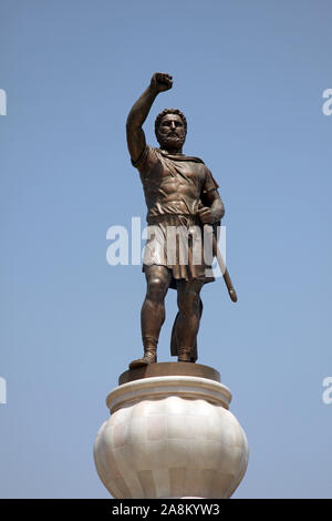 Philippe II Sculpture la Macédoine à Skopje, Macédoine Banque D'Images