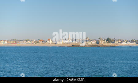 Larmor-Plage, en Bretagne, panorama de la mer Atlantique, dans le Morbihan Banque D'Images