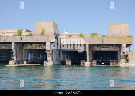 Base sous-marine dans le port de Lorient, Morbihan en Bretagne Banque D'Images